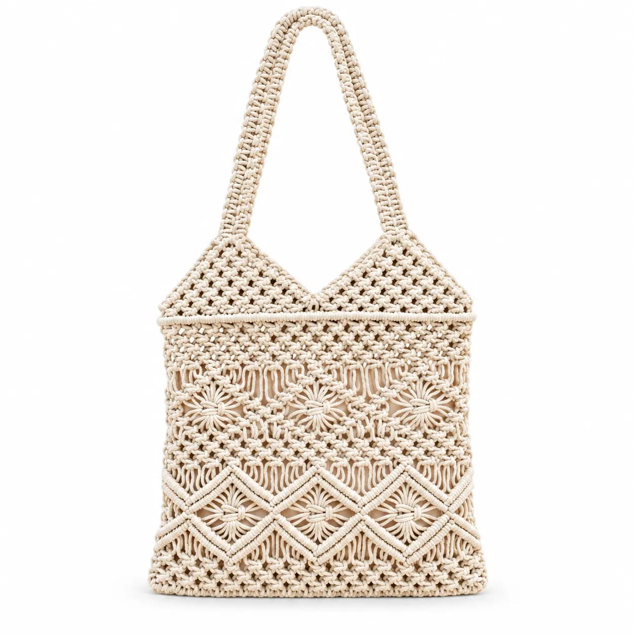 Macramé Tote Bag — macramé cord jute bags