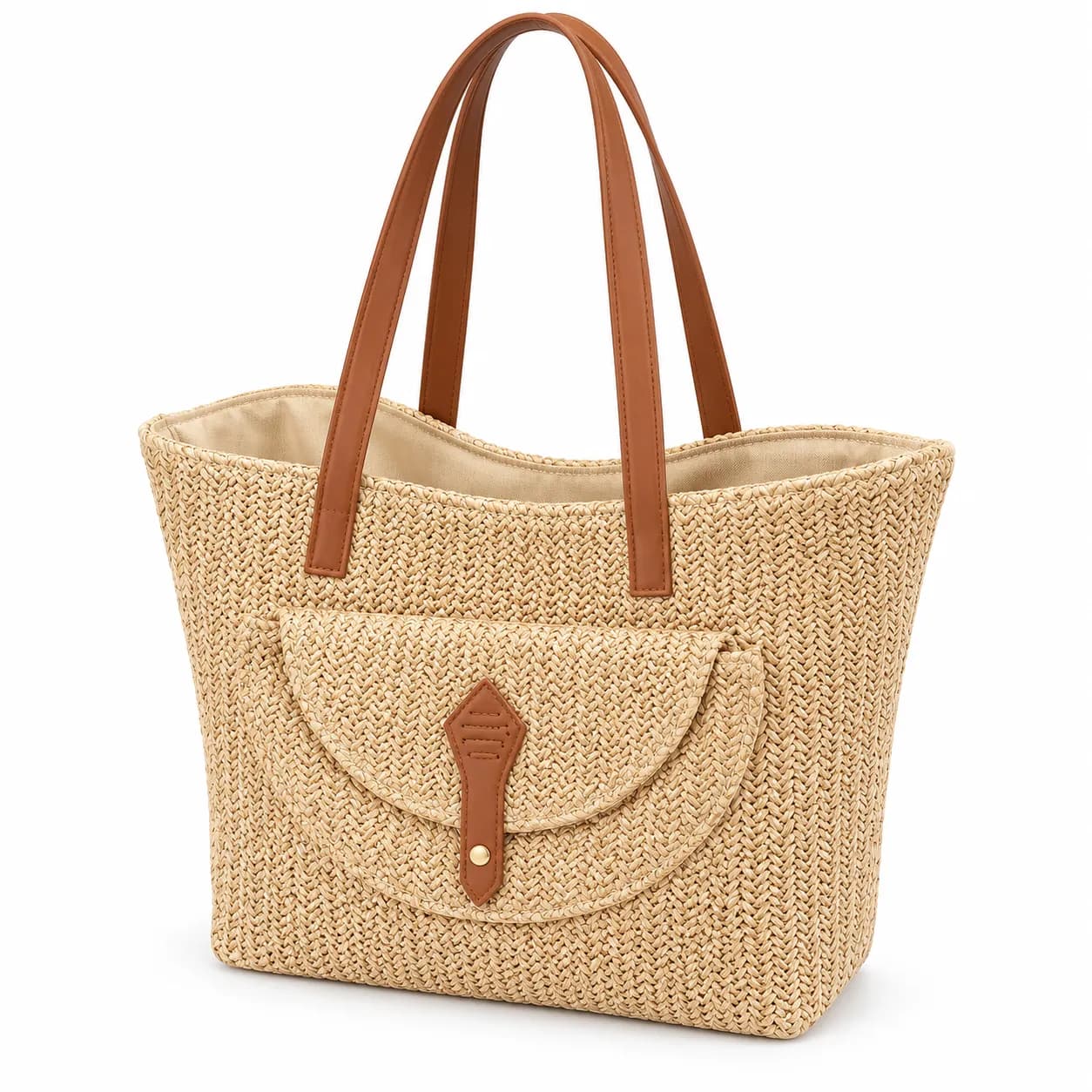 Macramé Pocket Tote Bag — woven macramé jute bags (image 1 of 5)
